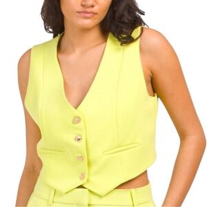Christian Lacroix‎ Neon Yellow Green Sleeveless Vest Medium Vacation Statement
